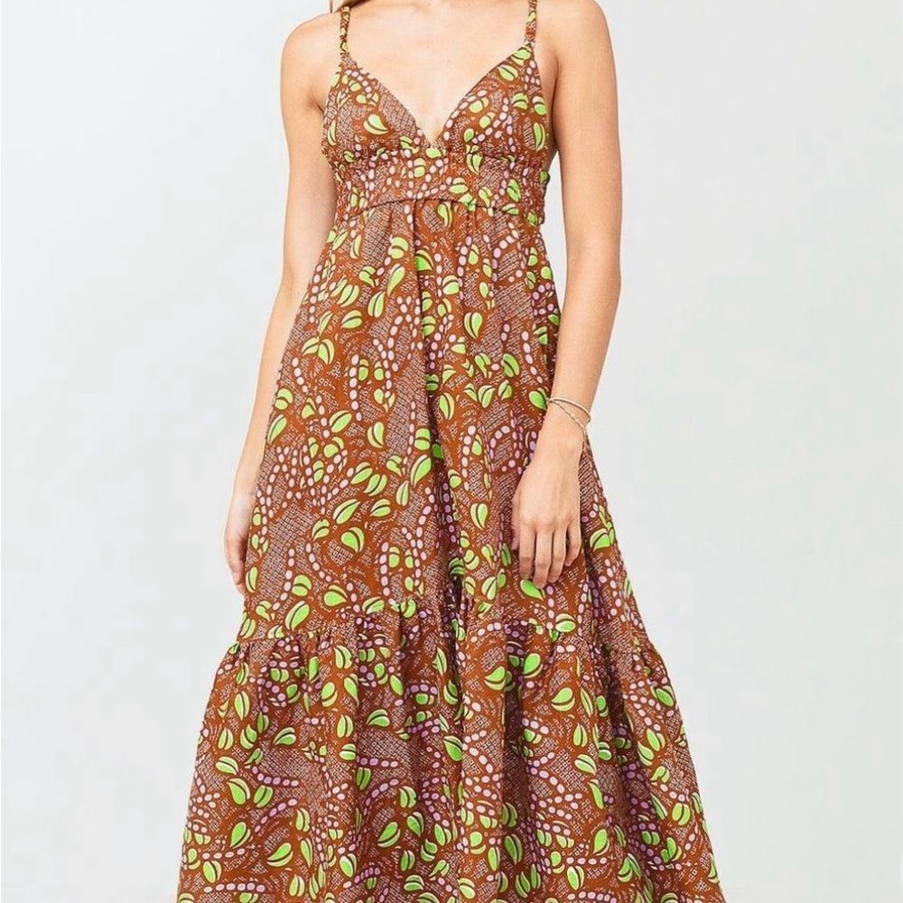 A.L.C Rhodes Print Linen Maxi Dress